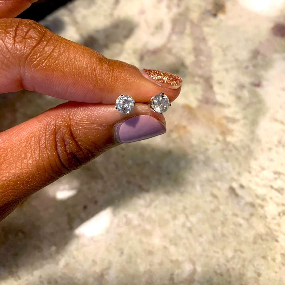 1 ¼ Ct Diamond Studs 14k White Gold W/ Appraisal